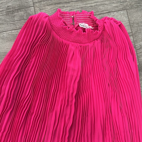 NWOT First Love Hot Pink Pleated Dress - Picture 2 of 5